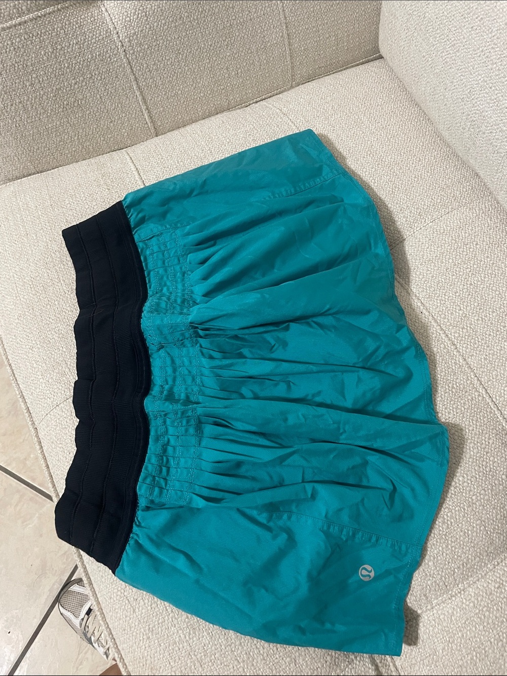 lululemon athletica Teal Skater Skirt with Black Waistband